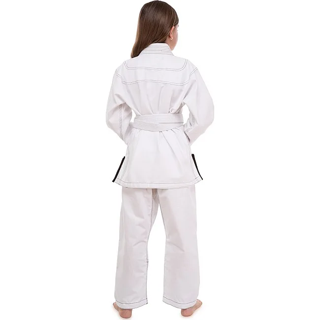Кимоно для для бразильского джиу-джитсу BJJ белое куртка штаны и пояс CORE CO-3137-M 140-180см