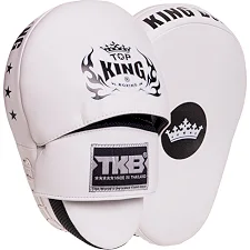 Лапа боксерська зігнута тренувальна шкіра TOP KING Super TKFMS 26x18x9см 2штуки (Білий)