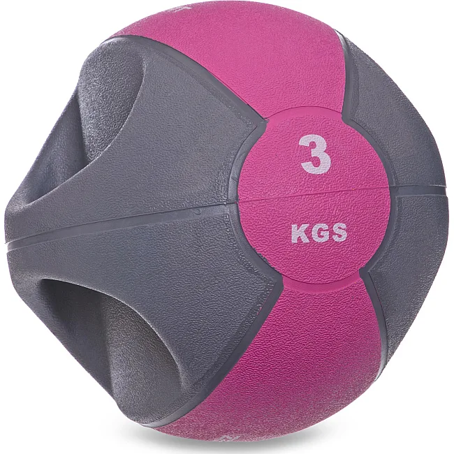 Медбол мяч медицинский двуручный с хватами ZELART
 FI-2619-3 3кг