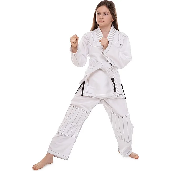 Кимоно для для бразильского джиу-джитсу BJJ белое куртка штаны и пояс CORE CO-3137-M 140-180см