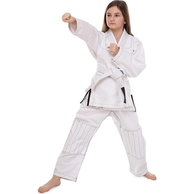 Кимоно для для бразильского джиу-джитсу BJJ белое куртка штаны и пояс CORE CO-3137-M 140-180см