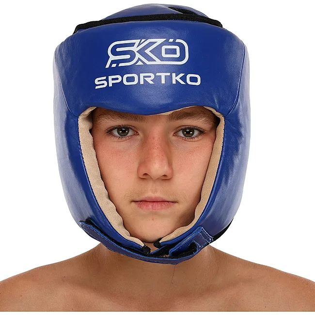 Боксерский шлем профессиональный
 открытый кожаный ФБУ SPORTKO

 ОК1 SP-4706 (Красный)