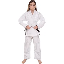 Кимоно для для бразильского джиу-джитсу BJJ белое куртка штаны и пояс CORE CO-3137-M 140-180см