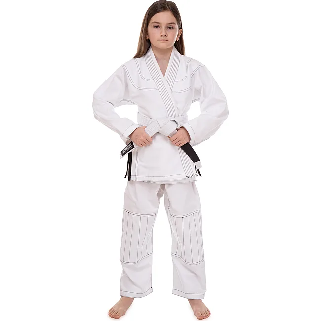 Кимоно для для бразильского джиу-джитсу BJJ белое куртка штаны и пояс CORE CO-3137-M 140-180см