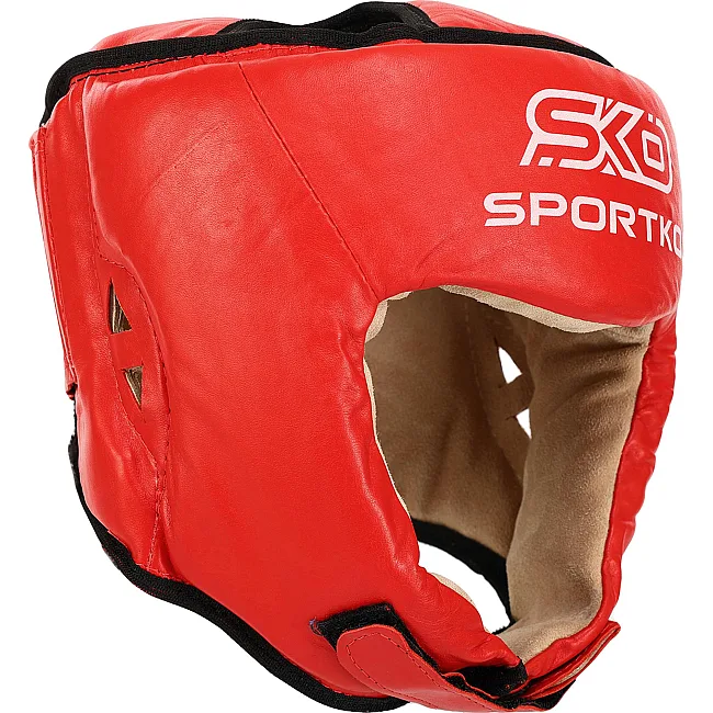 Боксерский шлем профессиональный
 открытый кожаный ФБУ SPORTKO

 ОК1 SP-4706 (Красный)