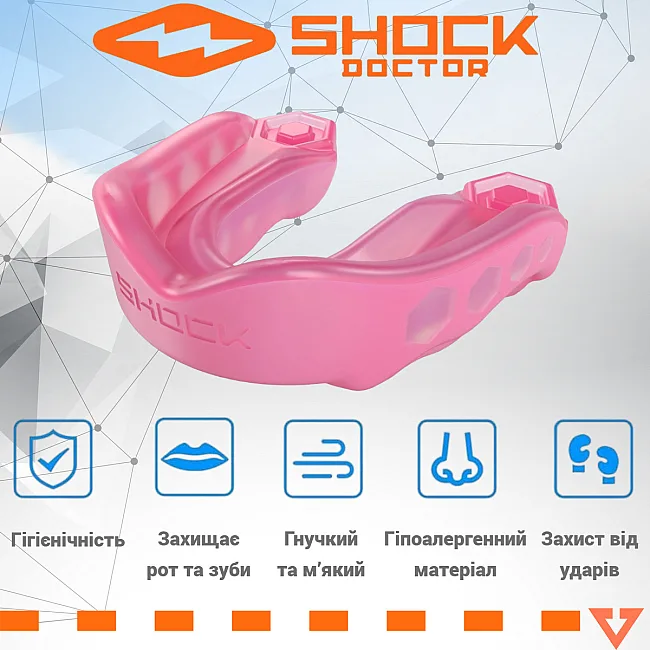 Капа для бокса Shock Doctor Gel Max взрослая (возраст 11+) Hot Pink (art. 6200-PK-AD)
