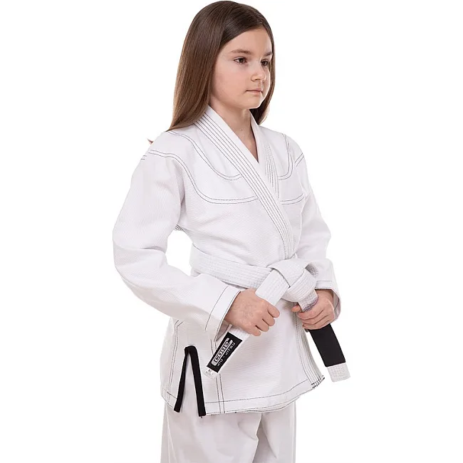 Кимоно для для бразильского джиу-джитсу BJJ белое куртка штаны и пояс CORE CO-3137-M 140-180см