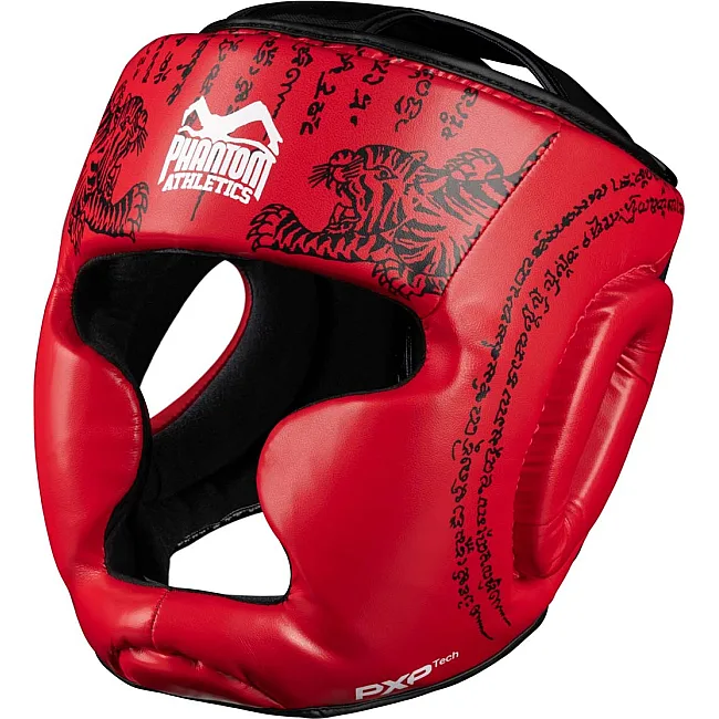 Боксерский шлем Phantom Muay Thai Full Face Red (капа в комплекте)