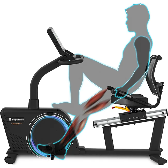 Велотренажер горизонтальный электрический inSPORTline Velocer RMB черный