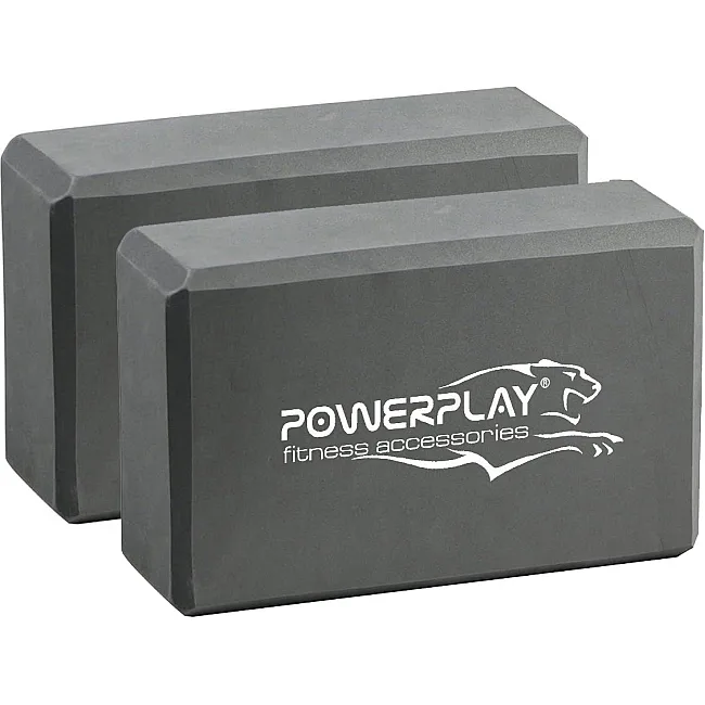 Блоки для йоги 2шт. PowerPlay 4006 Yoga Brick EVA Серые (пара)