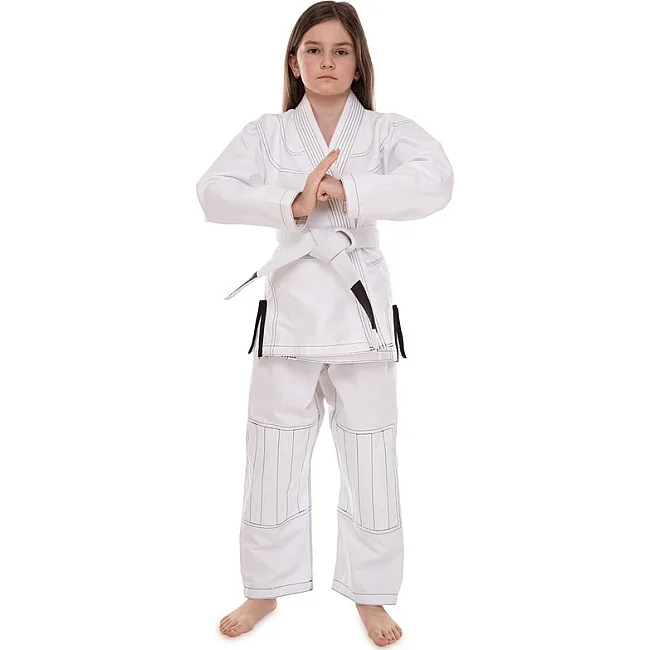 Кимоно для для бразильского джиу-джитсу BJJ белое куртка штаны и пояс CORE CO-3137-M 140-180см