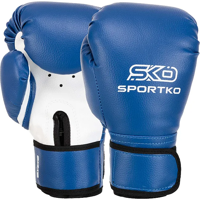 Перчатки для бокса искусственная кожа SPORTKO PD-2-M (Синий)