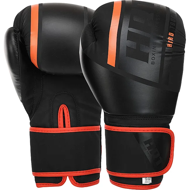 Рукавички для боксу PU HARD TOUCH BO-4250 (Чорно-жовтогарячий)