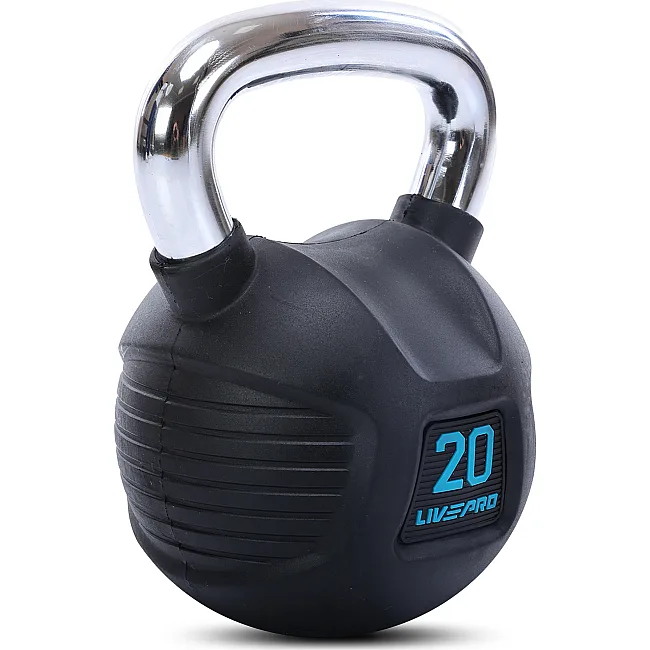 Гиря тренировочная цельная
 с хромированной ручкой LiveUp LP8043-20 вес 20кг