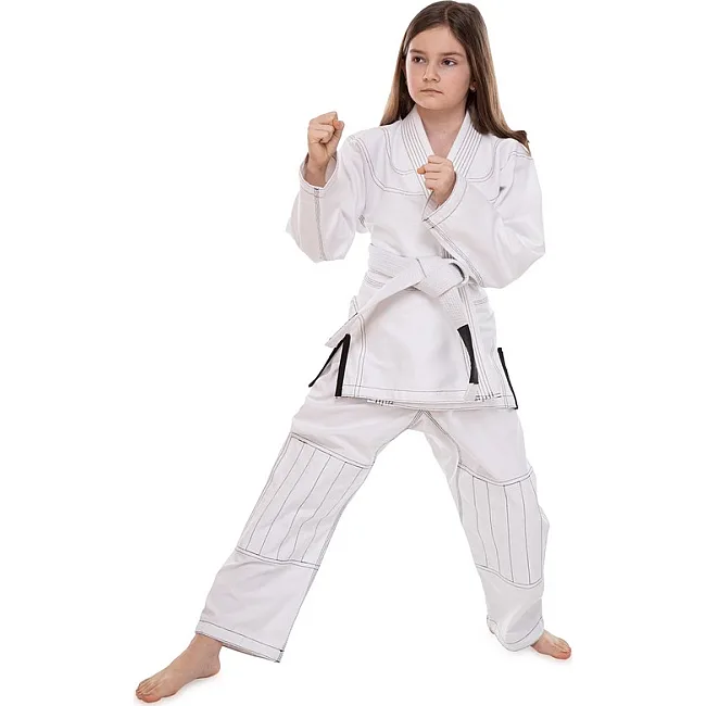 Кимоно для для бразильского джиу-джитсу BJJ белое куртка штаны и пояс CORE CO-3137-M 140-180см