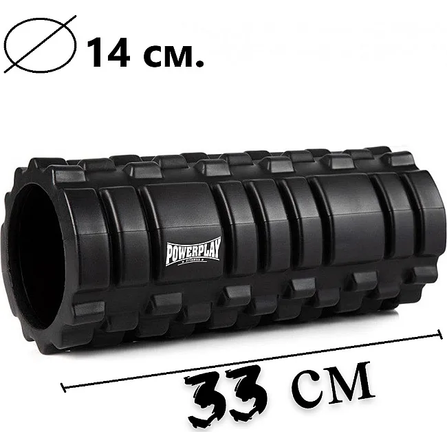 Массажный ролик (роллер) PowerPlay 4025 Massage Roller Черный (33x14см.)