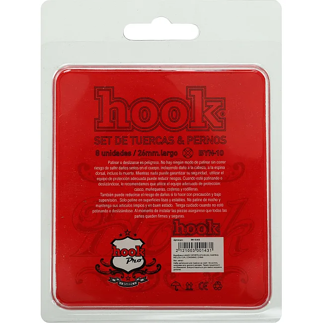 Набор болтов и гаек для крепления подвески к доске скейтборда 8 штук Hook SK-2162
