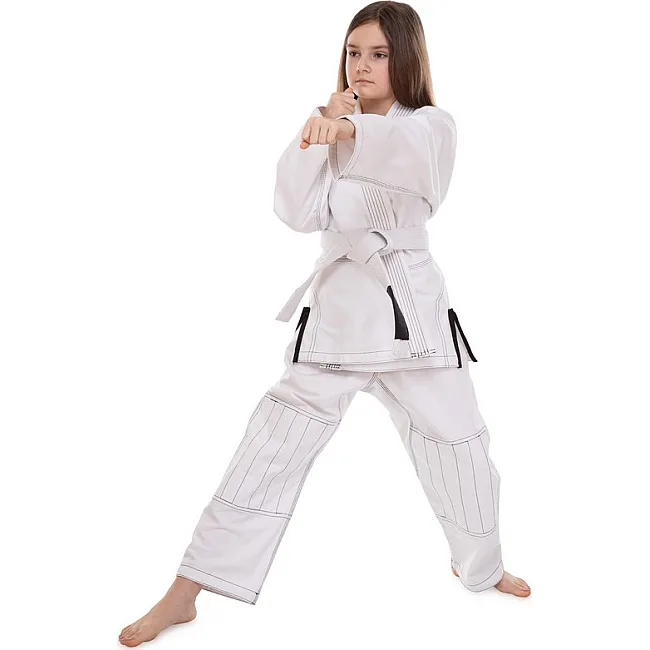 Кимоно для для бразильского джиу-джитсу BJJ белое куртка штаны и пояс CORE CO-3137-M 140-180см