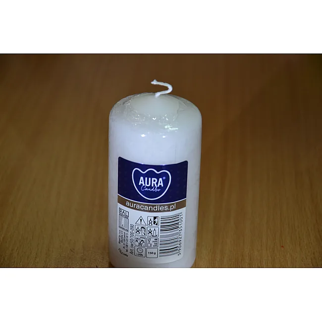 Свеча столовая цилиндр Bispol AURA Candles sw50_100_090 Белый
