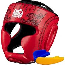 Боксерский шлем Phantom Muay Thai Full Face Red (капа в комплекте)