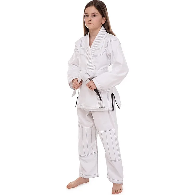 Кимоно для для бразильского джиу-джитсу BJJ белое куртка штаны и пояс CORE CO-3137-M 140-180см