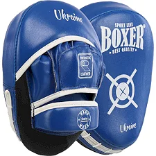 Лапа боксерская изогнутая тренировочная BOXER NEW 2013-N (Синий)