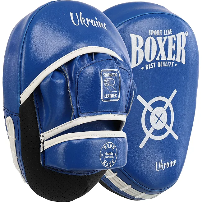 Лапа боксерская изогнутая тренировочная BOXER NEW 2013-N (Синий)