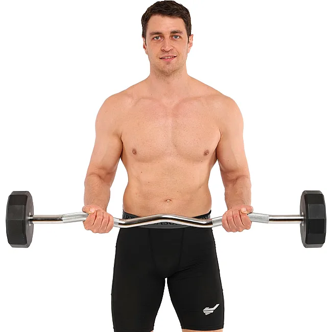 Штанга неразборная с фиксированным весом изогнутая PEV HAMMER STRENGHT TA-9978-30 (Черный)