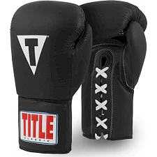 Боксерские перчатки TITLE Classic Originals Leather Training Gloves Lace 2.0 Черные