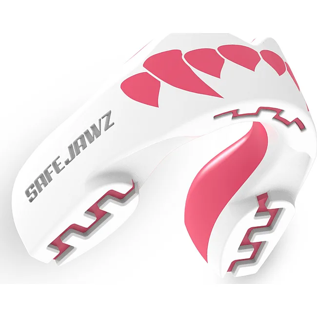 Капа SAFEJAWZ Extro Series Self-Fit Pink Fangz Белая