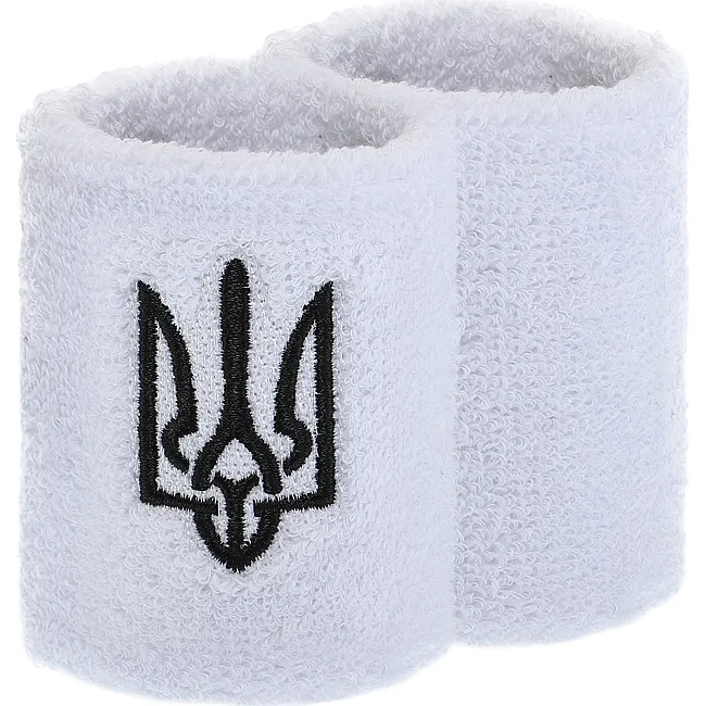 Спортивный напульсник
 впитывающий влагу Герб Украины BC-9280 1шт (Белый)
