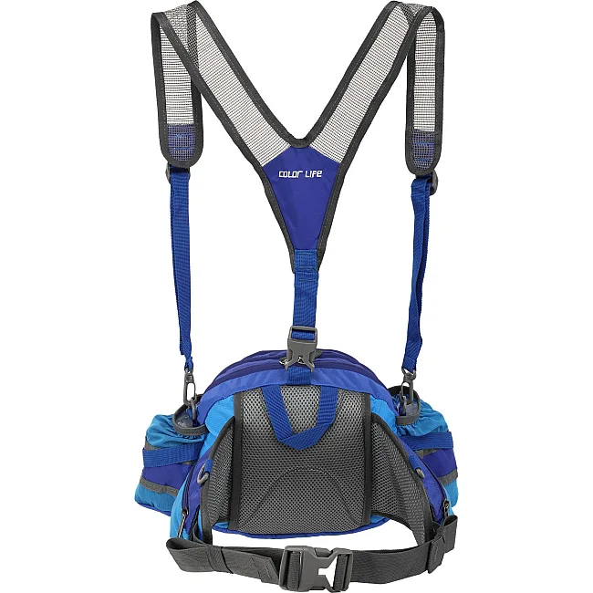 Сумка на пояс спортивная многофункциональная 3в1 COLOR LIFE TY-5335 (Синий)