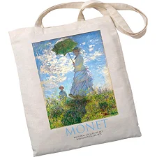 Экошопер BookOpt ВК4087 MONET Женщина с бежевым зонтиком.