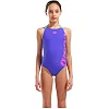 Купальник закрытый для девочек Arena GRAPHIC SWIMSUIT V BACK фиолетовый, розовый