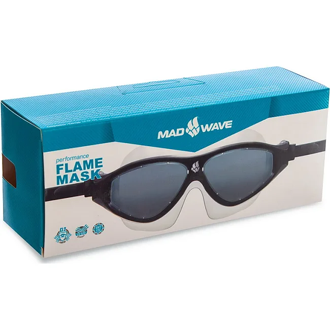Окуляри для плавання дорослі MADWAVE
 FLAME M046102 (Жовто-чорний)