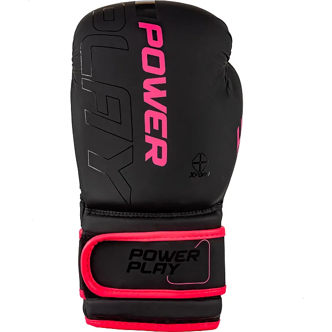 Боксерские перчатки PowerPlay 3024 Ultra Mat Черно-Розовые