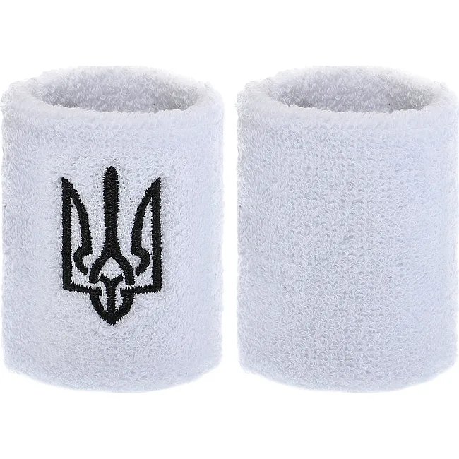 Спортивный напульсник
 впитывающий влагу Герб Украины BC-9280 1шт (Белый)