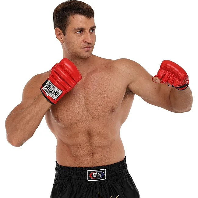 Распродажа! Перчатки снарядные шингарты кожаные с манжетом EVERLAST VL-01045 (Синий)