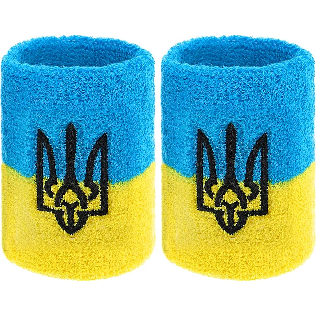 Спортивный напульсник
 впитывающий влагу Герб Украины BC-9280 1шт (Белый)