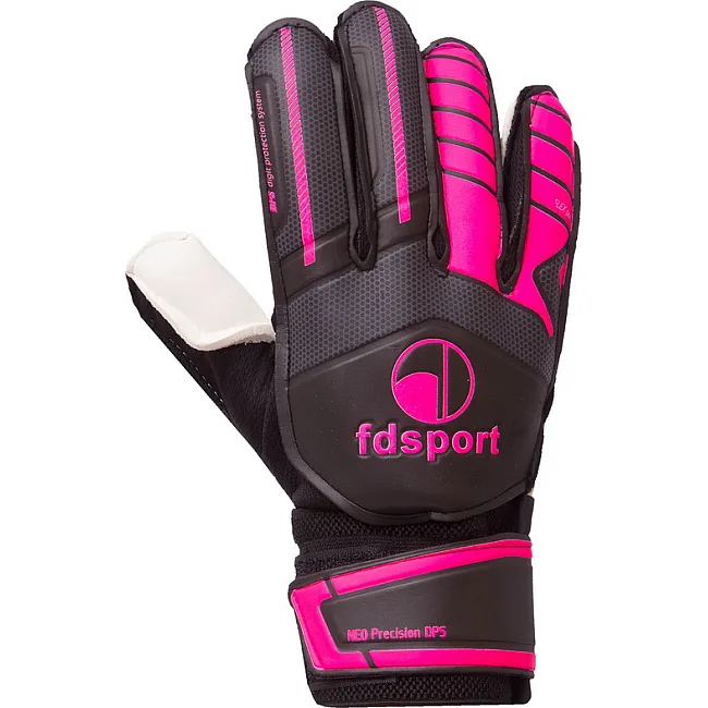 Детские вратарские перчатки с защитой пальцев FDSPORT FB-579 7-8 (Черный-малиновый)