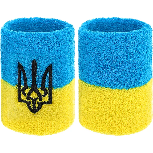 Спортивный напульсник
 впитывающий влагу Герб Украины BC-9280 1шт (Белый)