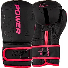 Боксерские перчатки PowerPlay 3024 Ultra Mat Черно-Розовые