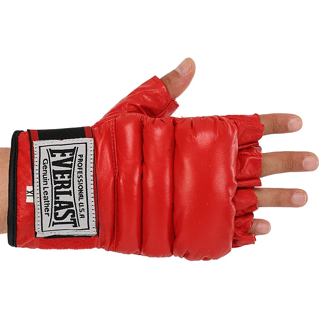 Распродажа! Перчатки снарядные шингарты кожаные с манжетом EVERLAST VL-01045 (Синий)