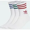 Шкарпетки Adidas CREW SOCK 3STR білий, червоний, зелений, синій