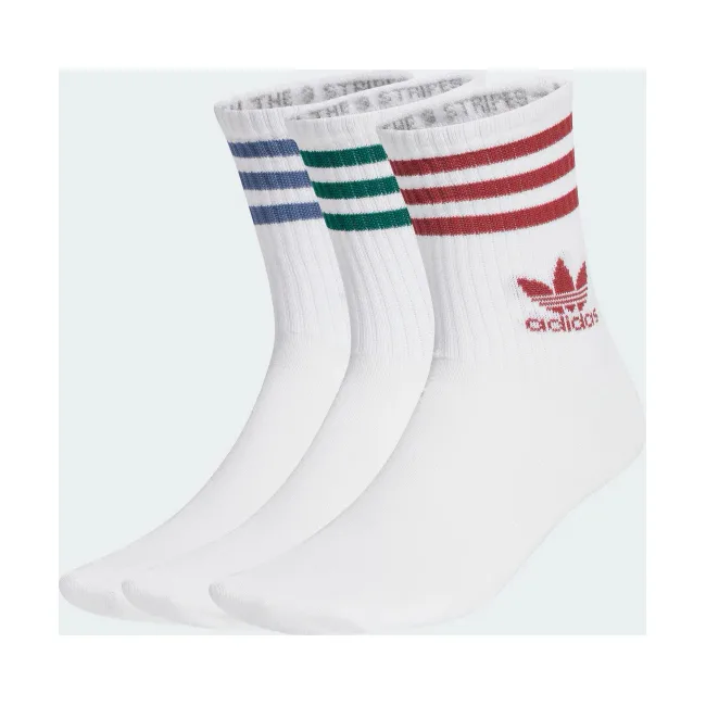 Шкарпетки Adidas CREW SOCK 3STR білий, червоний, зелений, синій