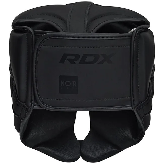 Боксерський шолом RDX T15 Noir Cheek Protector Matte Black (капа у комплекті)