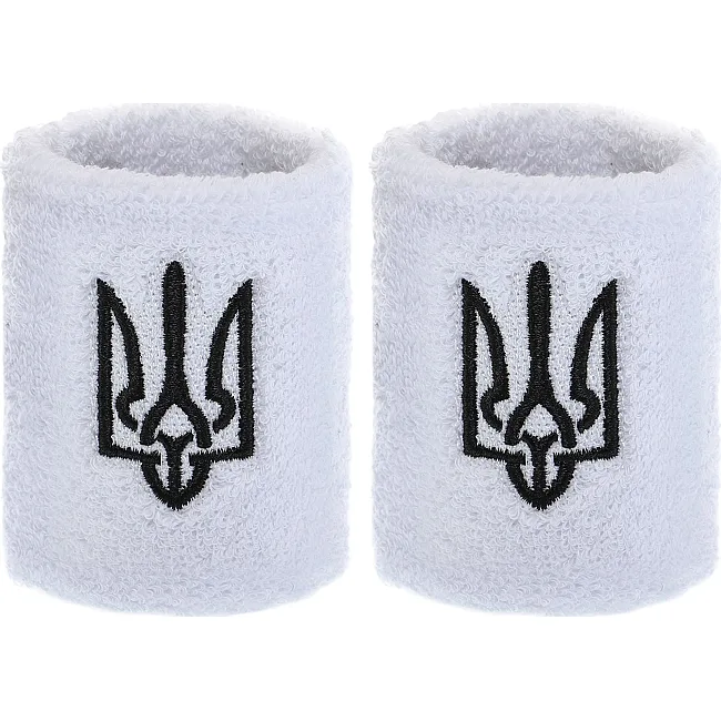 Спортивный напульсник
 впитывающий влагу Герб Украины BC-9280 1шт (Белый)