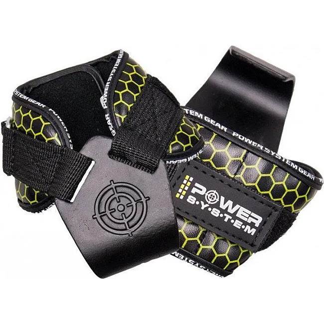 Крюки для тяги на запястье POWER SYSTEM PS-3360 Hooks V2 Black/Yellow XL