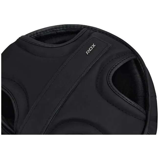 Боксерський шолом RDX T15 Noir Cheek Protector Matte Black (капа у комплекті)