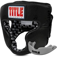 Боксерский шлем TITLE Classic Full Coverage Training Headgear 2.0 Black (капа в комплекте)